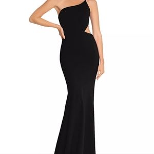 Aqua asymmetrical cut out dress